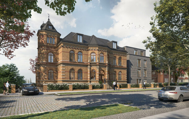 Hier sehen Sie die Visualisierung der Sanierung der Denkmalgeschützten Villa Schröder in Bremen-Vegesack